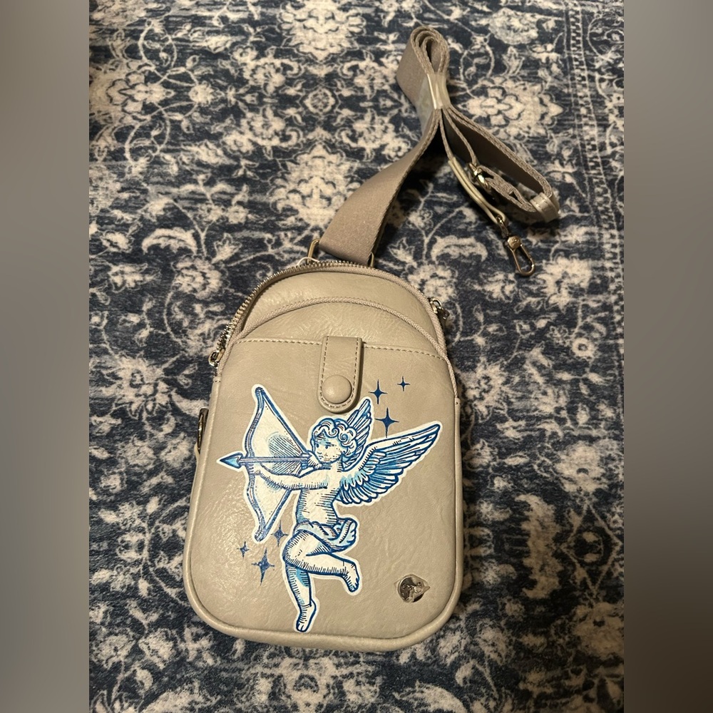 Angel Design Crossbody Bag - Cream